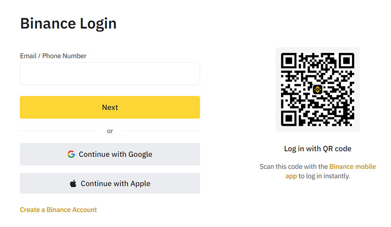 币安Binance账户注册登录