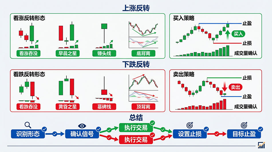 加密货币上涨反转/下跌反转图示