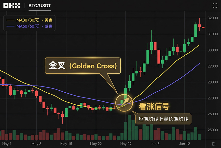 均线金叉示意图